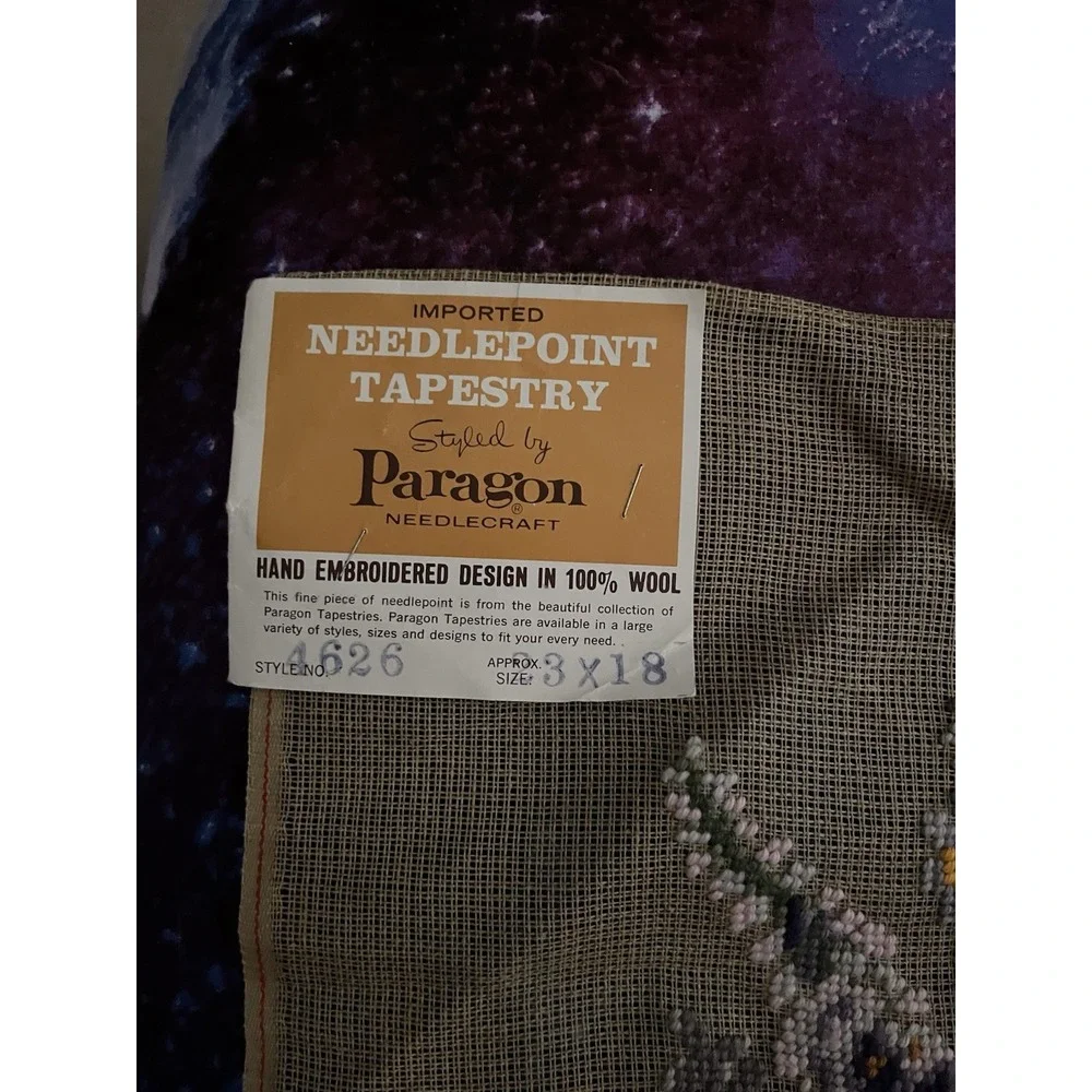 Paragon Needlepoint Tapestry Hand Embroidered 100% Wool  Flowers 18 X 29